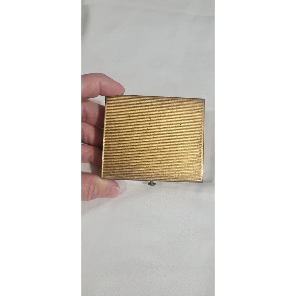 Dorset Fifth Avenue Powder Compact 1940s Pearl Panel Lid Puff Signed Sifter Vtg